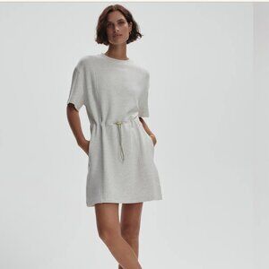Varley Maple 2.0 Dress Ivory Marl XL NWT Soft Knit Short Sleeve Drawstring Waist